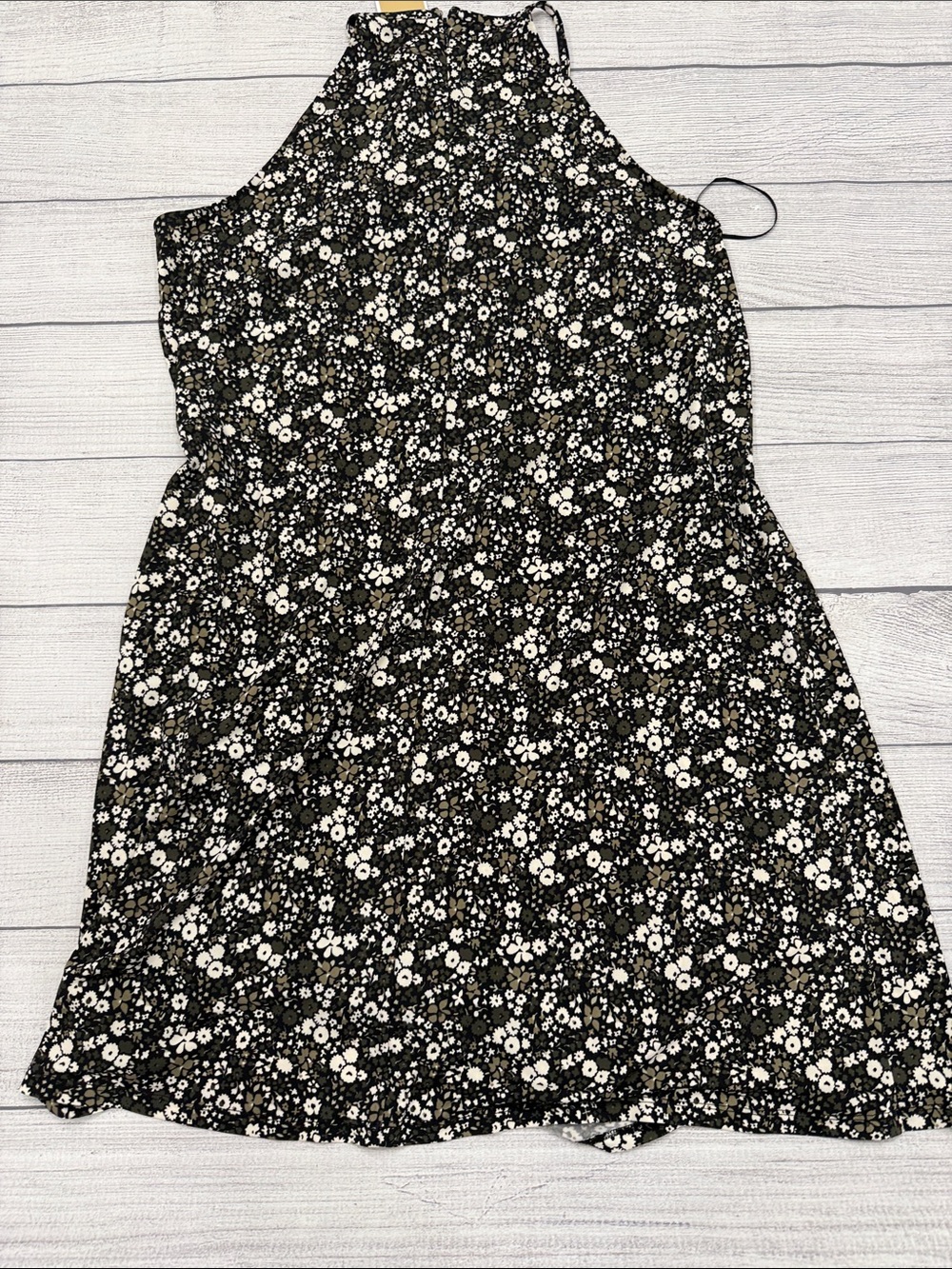 NWT Michael Kors Floral Tiered Halter Dress Safari Green XL - Picture 4 of 4